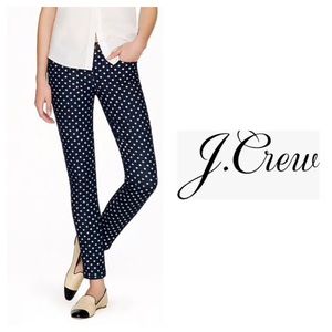 J. Crew Navy Polka Dot Ankle Crop Jeans